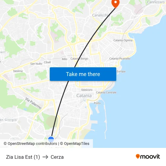 Zia Lisa Est (1) to Cerza map