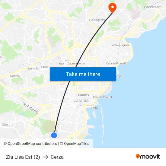 Zia Lisa Est (2) to Cerza map