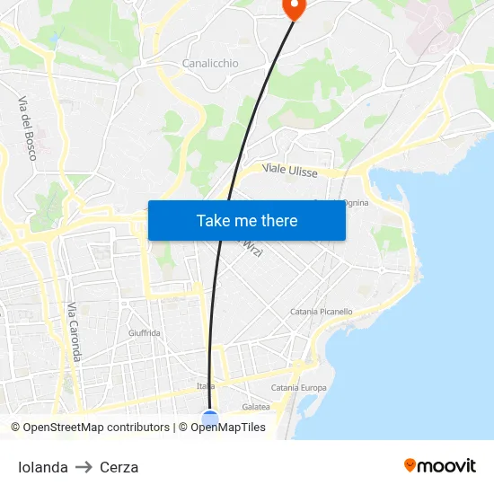 Iolanda to Cerza map