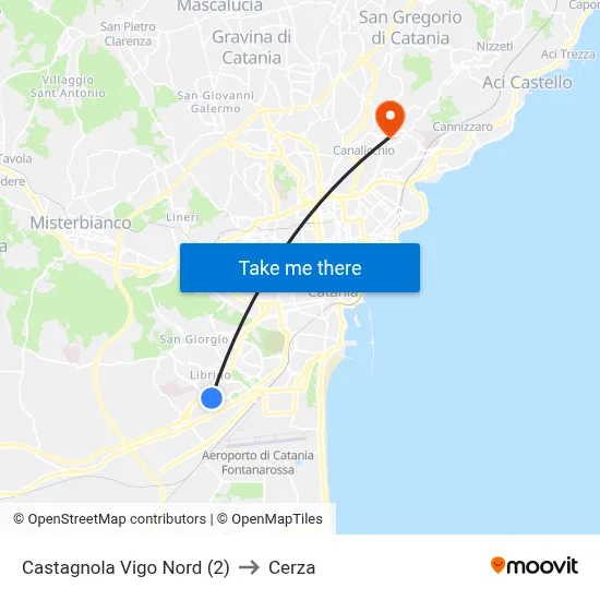 Castagnola Vigo Nord (2) to Cerza map