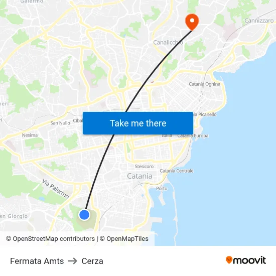 Fermata Amts to Cerza map