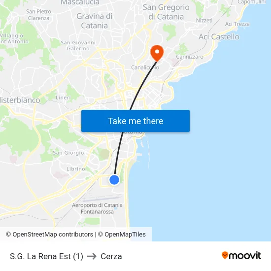 S.G. La Rena Est (1) to Cerza map