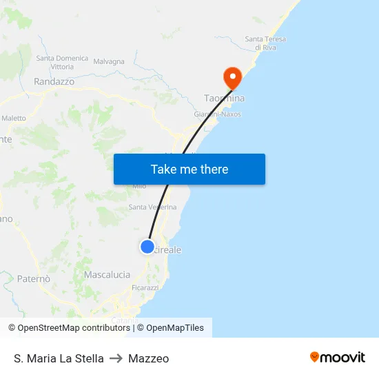 S. Maria La Stella to Mazzeo map