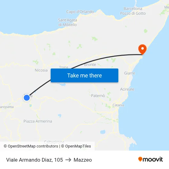 Viale Armando Diaz, 105 to Mazzeo map