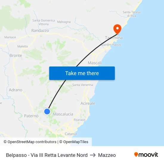 Belpasso - Via III Retta Levante Nord to Mazzeo map