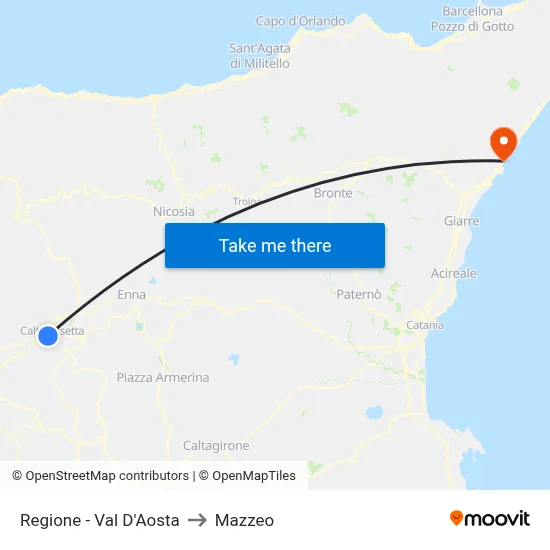 Regione - Val D'Aosta to Mazzeo map