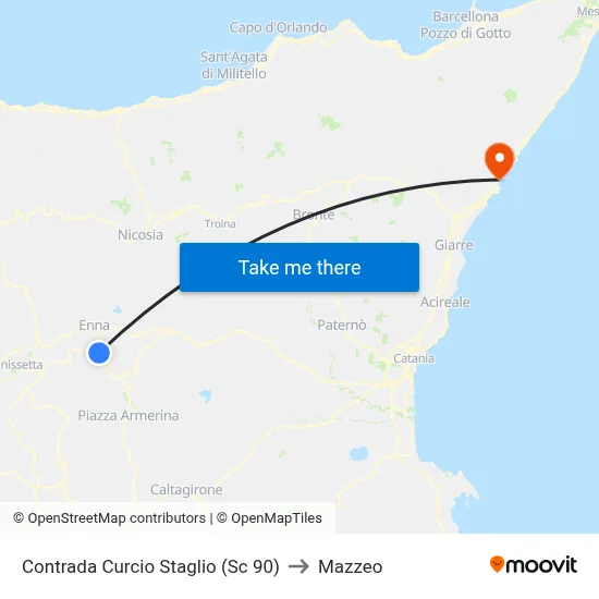 Contrada Curcio Staglio (Sc 90) to Mazzeo map