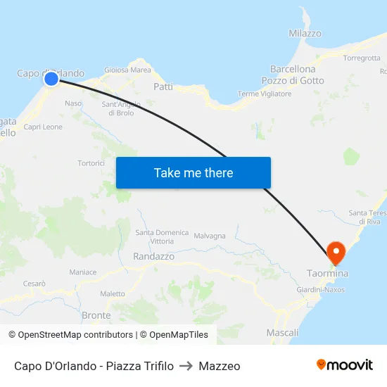 Capo D'Orlando - Piazza Trifilo to Mazzeo map