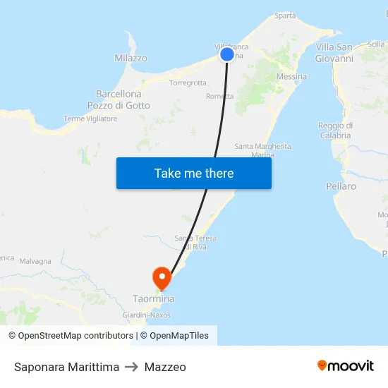 Saponara Marittima to Mazzeo map