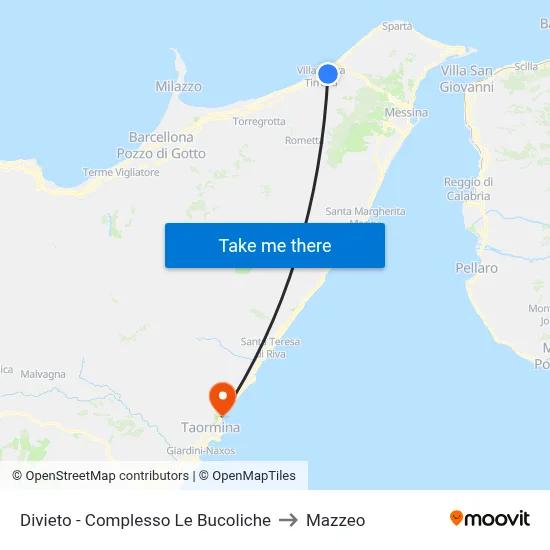 Divieto - Complesso Le Bucoliche to Mazzeo map