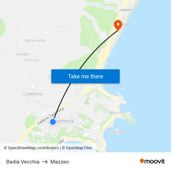 Badia Vecchia to Mazzeo map