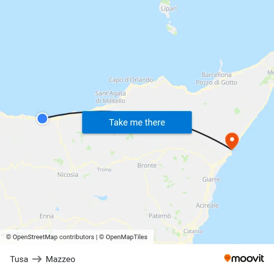 Tusa to Mazzeo map