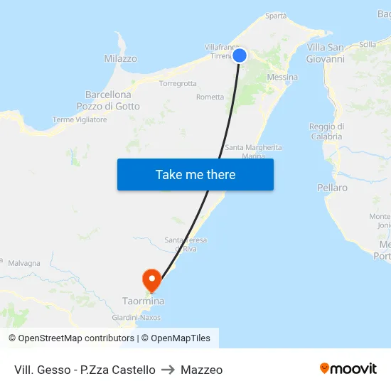 Vill. Gesso - P.Zza Castello to Mazzeo map