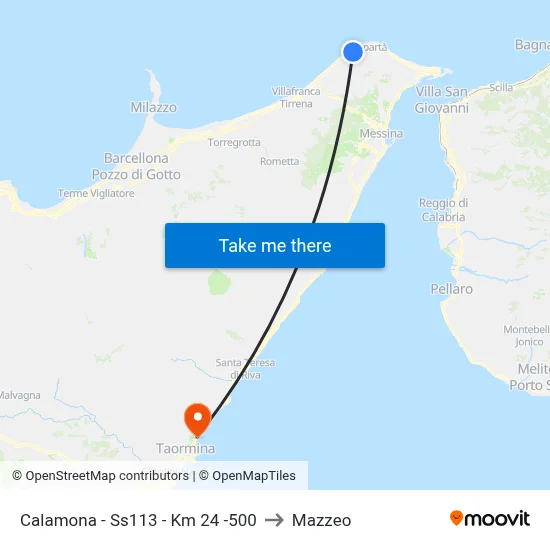 Calamona - Highway 113 - Km 24-500 to Mazzeo map