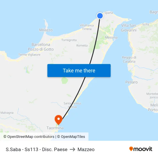 S.Saba - Ss113 - Disc. Paese to Mazzeo map