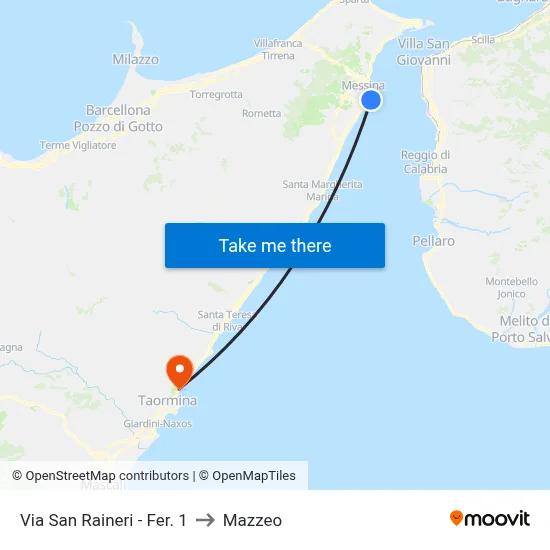 Via San Raineri - Fer. 1 to Mazzeo map