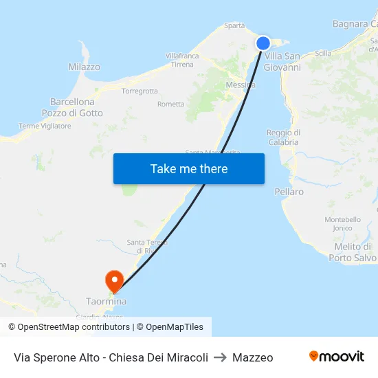 Via Sperone Alto - Chiesa Dei Miracoli to Mazzeo map