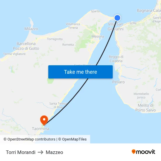 Torri Morandi to Mazzeo map