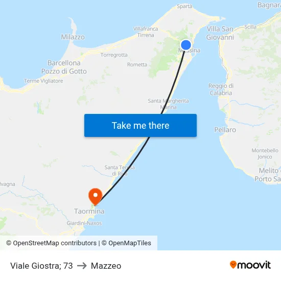 Viale Giostra; 73 to Mazzeo map