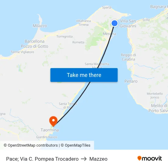 Pace; Via C. Pompea Trocadero to Mazzeo map