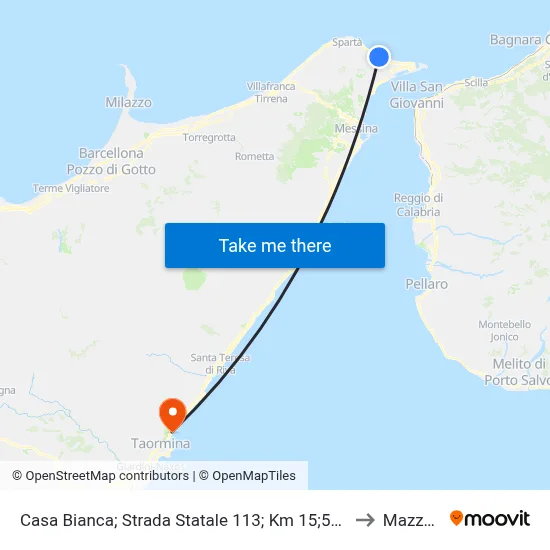 Casa Bianca; Strada Statale 113; Km 15;500 to Mazzeo map