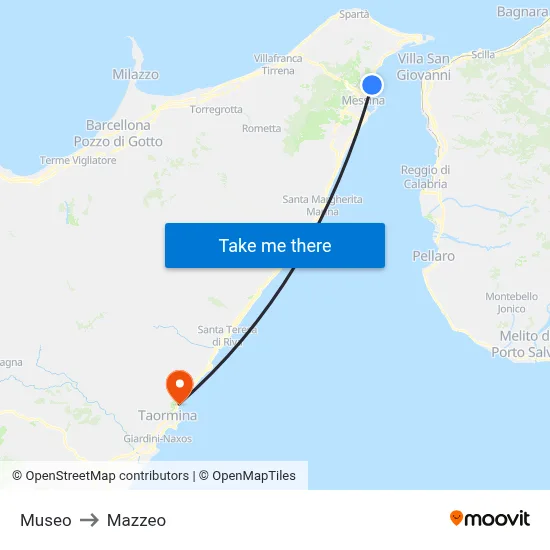 Museo to Mazzeo map