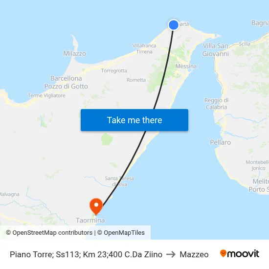 Piano Torre; Ss113; Km 23;400 C.Da Ziino to Mazzeo map