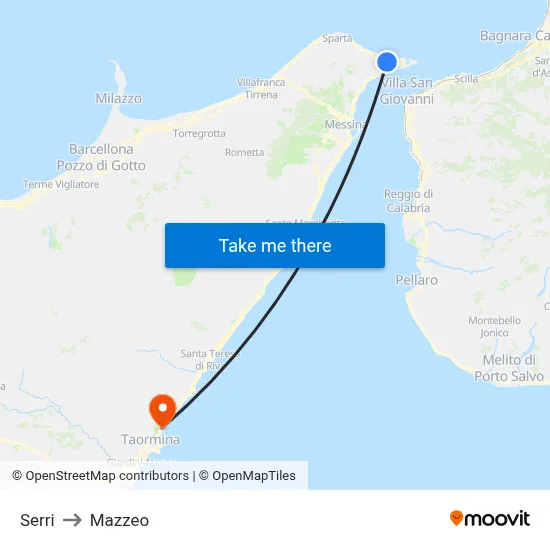 Serri to Mazzeo map