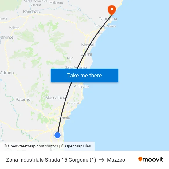 Zona Industriale Strada 15 Gorgone (1) to Mazzeo map