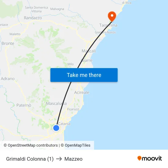 Grimaldi Colonna (1) to Mazzeo map