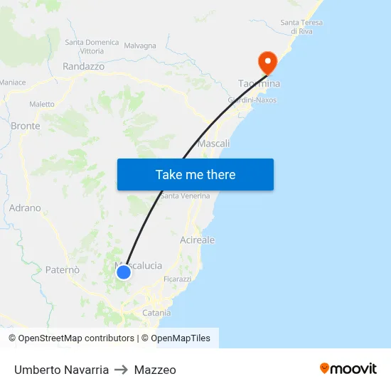 Umberto Navarria to Mazzeo map