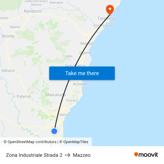 Zona Industriale Strada 2 to Mazzeo map