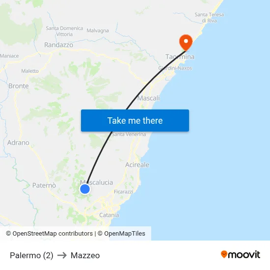 Palermo (2) to Mazzeo map