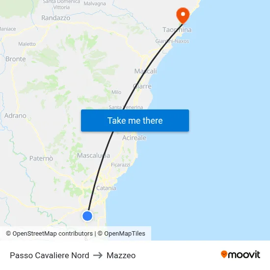 Passo Cavaliere Nord to Mazzeo map