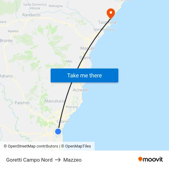 Goretti Campo Nord to Mazzeo map