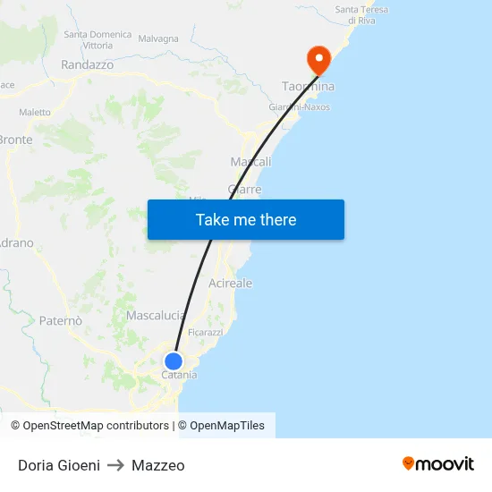 Doria Gioeni to Mazzeo map