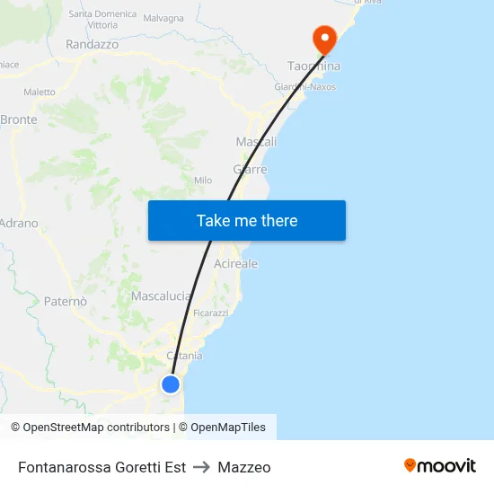 Fontanarossa Goretti Est to Mazzeo map