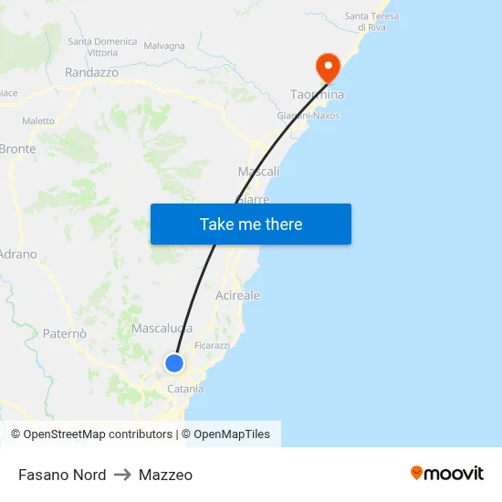 Fasano Nord to Mazzeo map