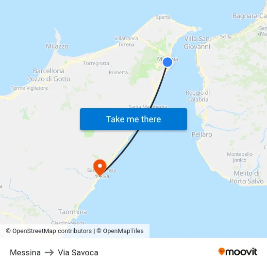 Messina to Savoca Street map