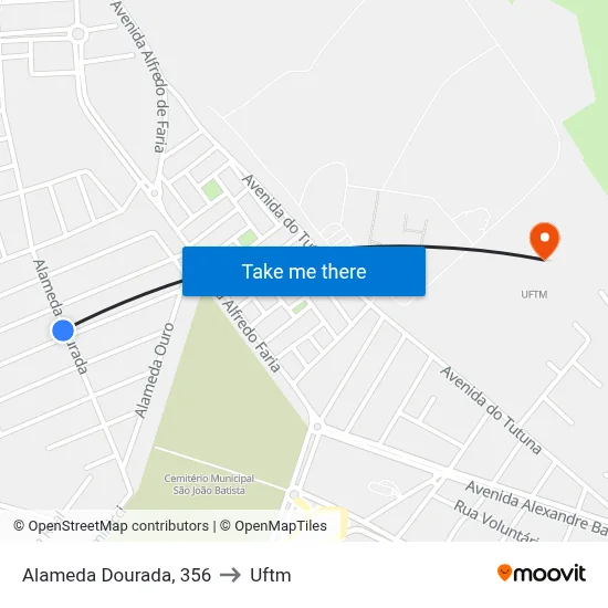 Alameda Dourada, 356 to Uftm map
