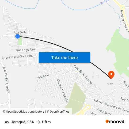 Av. Jaraguá, 254 to Uftm map