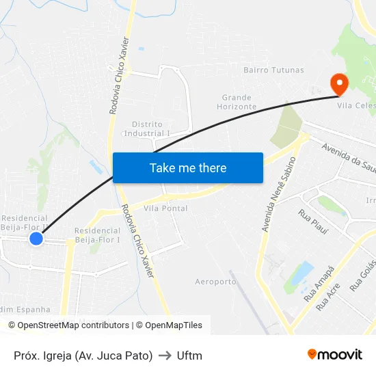 Próx. Igreja (Av. Juca Pato) to Uftm map