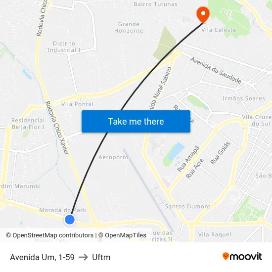 Avenida Um, 1-59 to Uftm map