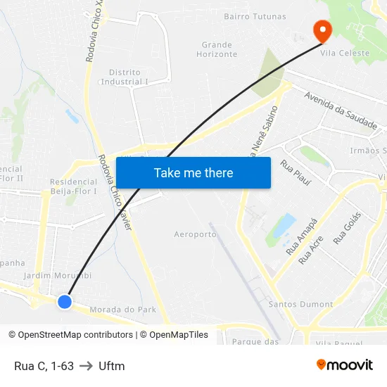 Rua C, 1-63 to Uftm map
