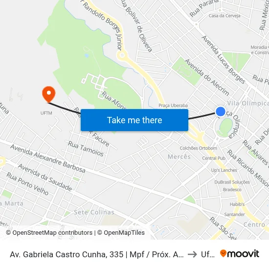 Av. Gabriela Castro Cunha, 335 | Mpf / Próx. Ao Uberabão to Uftm map