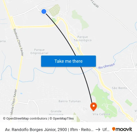 Av. Randolfo Borges Júnior, 2900 | Iftm - Reitoria / 8º Bbm to Uftm map