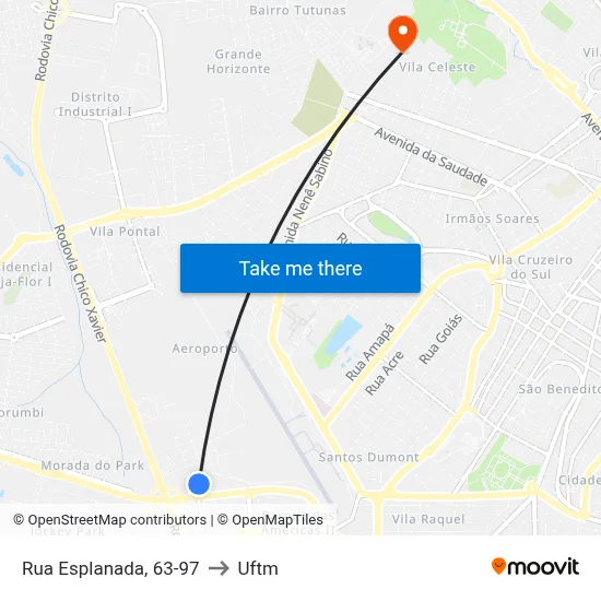 Rua Esplanada, 63-97 to Uftm map