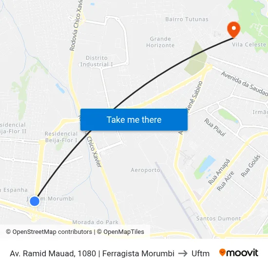 Av. Ramid Mauad, 1080 |  Ferragista Morumbi to Uftm map