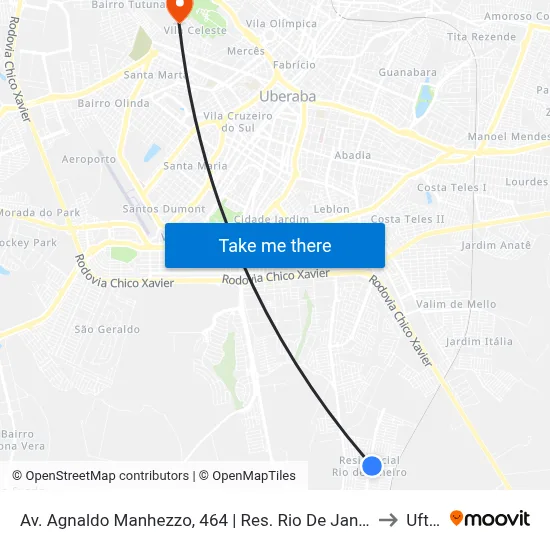 Av. Agnaldo Manhezzo, 464 | Res. Rio De Janeiro to Uftm map