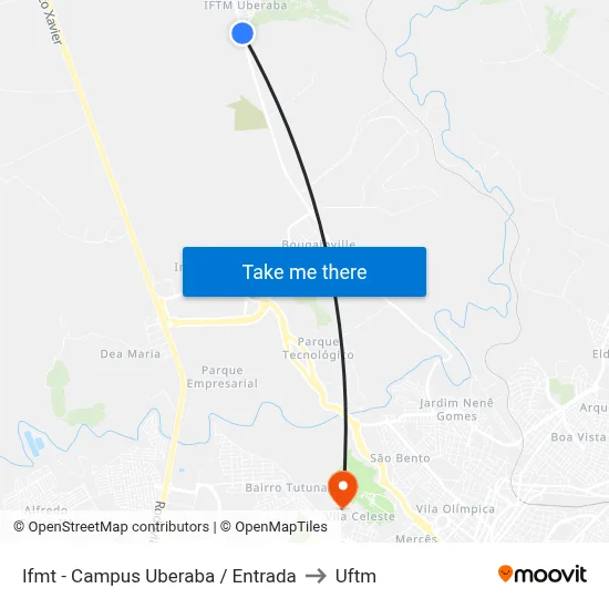 Ifmt - Campus Uberaba / Entrada to Uftm map